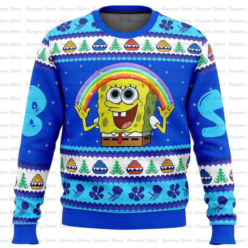 Spongebob Nickelodeon Ugly Christmas Sweater 2025 New Fashion Women Men Pullover Tops Cartoon Anime Couple Hoodie Sweatshirt