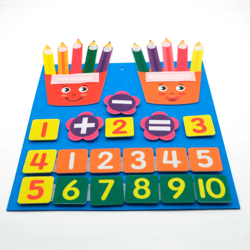 Kids Montessori Toys Felt Board Finger Numbers Counting Toy Learn Calculate Math Toy for Kids Kindergarten Learning Activities