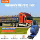 VEVOR 30/40ft Winch Truck Straps with Flat Hook Flatbed Tie Downs Cargo Control for Trailers Towing Farms Rescues Tree Saver