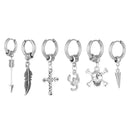 Gothic Punk Stainless Steel Cross Lock Key Snake Scorpion Hoop Earrings For Women And Man Piercing Jewelry Party Wholesale