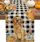 Fall Thanksgiving Gnome Pumpkin Maple Leaves Linen Table Runners Kitchen Decor Washable Table Runners Holiday Party Decoration