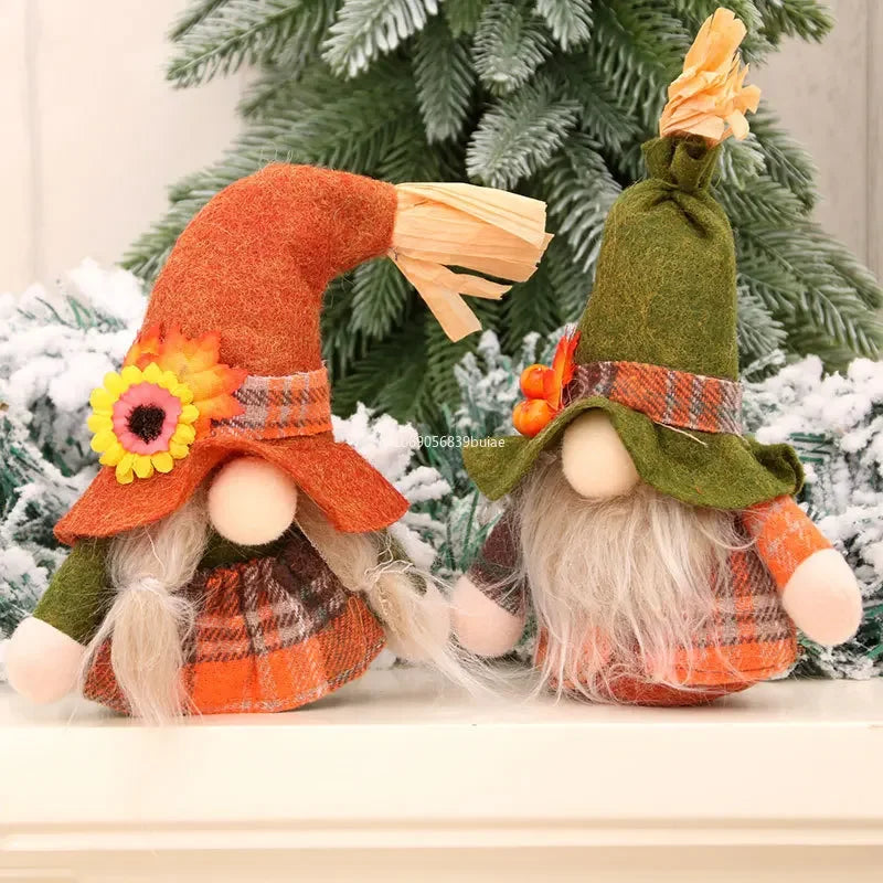 1pc Fall Gnome Autumn Gnome Pumpkin Sunflower Swedish Dwarf Thanksgiving Day Christmas Decor Nordic Gnome Land God Old Man Decor