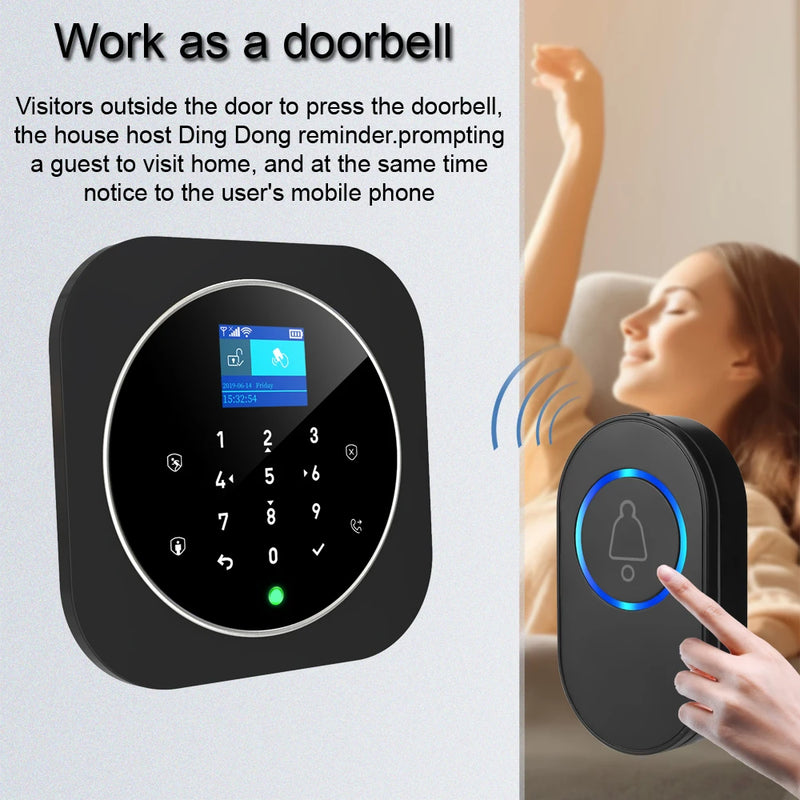 NEW Tuya WIFI W9B Alarm System for Home Burglar Security 433MHz WiFi GSM Alarm Wireless Tuya Smart House App Control