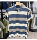 Luxury brand short sleeved men's polo shirt summer new fashion youth custom striped badge design Korean silk top casual T-shirt