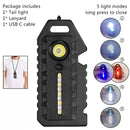 Portable Mini Keychain Light LED High Bright Flashlight Dual Light Source Outdoor Camping Fishing Multi-function Tool Torch Lamp