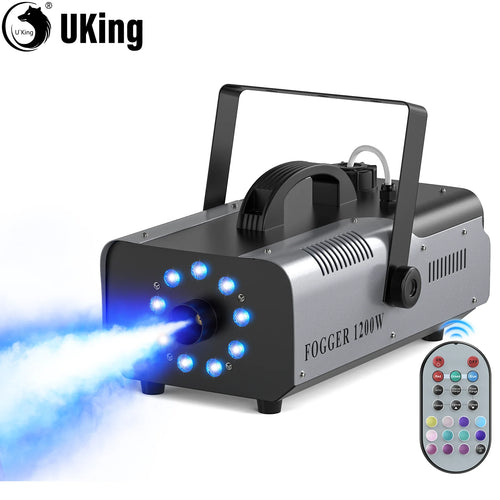 U`King Upgrade 1200W Smoke Machine With 9PCS RGB 3IN1 LEDs Colorful Spray Fog Machine Stage Equipment For Wedding Party Banquet