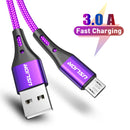 USLION 3A Fast Charging Micro USB Cable Fast Charge USB Data Cable Cord for Xiaomi Redmi Android Cell Phone Micro usb Data Line