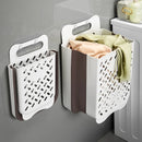 Bathroom Folding Dirty Clothes Storage Basket Wall Mounted Hanging Portable Punch-Free Clothes Bucket Organizer Laundry Basket