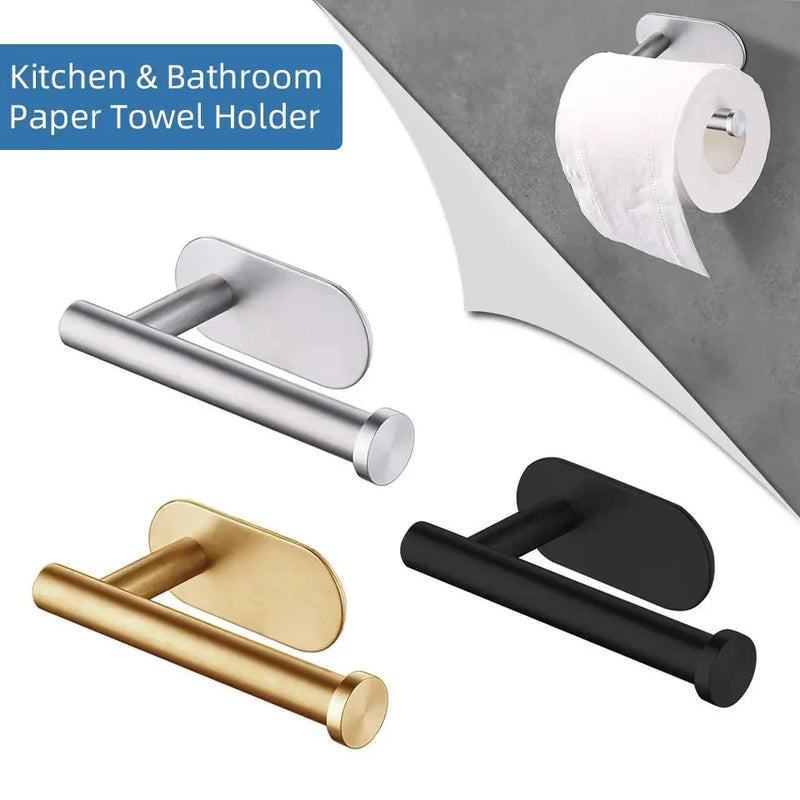 Self Adhesive Roll Toilet Paper Holder No Drilling Bathroom and Kitchen SUS304 Stainless Steel Brushed Nickel Paper Holder