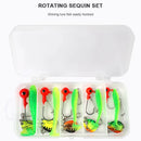 5 Stück Weichköder Set T-Schwanz Swimbait mit Metall Jigkopf Haken & Spinner Löffel Angelköder für Hecht Barsch Angeln