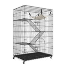 SucceBuy 4 Tier Large Cat Playpen 30lbs/Layer Cat Fence Cage Exercise Place Crate Metal Wire Kennel Indoor Rabbit House for Pet