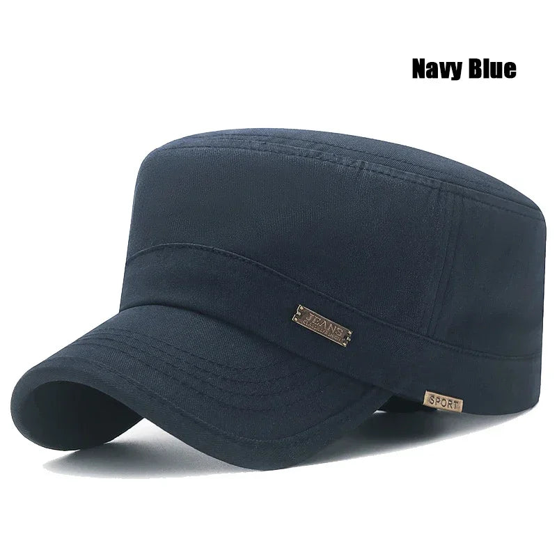 New Fashion Classic Casual Cotton Snapback Hats Outdoor Sport Baseball Cap Flat Military Cadet Cap Style Design