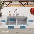 Quartz Classic Eu3322Gs0 Greystone Equal Double Bowl Undermount Sink