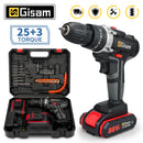 25+3 Torque Cordless Drill Electric Screwdriver Rechargeable Electric Drill Lithium-Ion Battery 2 Speed DIY Driver Power Tools