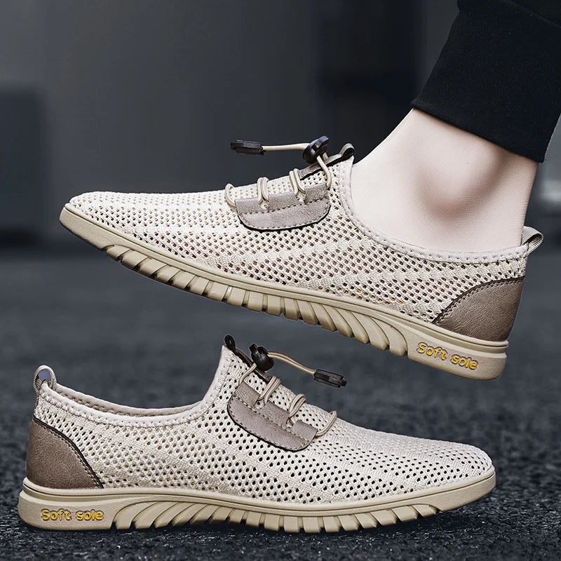 Summer Breathable Casual Men Shoes Business Mesh Dress Shoes Men Sneakers Soft Flats Hot Sale Summer Casual Shoes Moccasins
