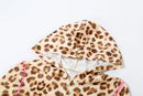 VEITCHE Women's Summer Outfit Casual Leopard Print Long Pant Suit Slim Hoodie Zipper Top High Waist Trousers Set Street Style