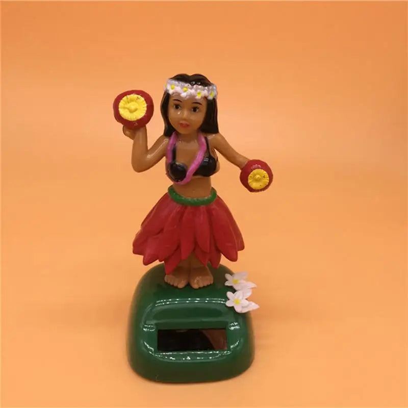 Solar Powered Dancing Hawaiian HulaGirl For Table Decoration Shaking Head Doll Dashboard for Car Dashboard Office Home