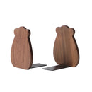 1pc Walnut Wood Bookends L-shaped Desk Organizer Desktop Book Holder School Stationery Office Accessories Nature Wood Book Stand