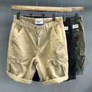 Schweres gewaschenes Material Army Green Multi-Pocket Latzhose Herren Loose Straight Casual Shorts Outdoor Trekking Arbeitskleidung