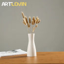 Chinese/Japanese Style Contracted Porcelain Artificial Flower Vase For Home Decor Simple Ceramic Vases Modern White/Black Vase