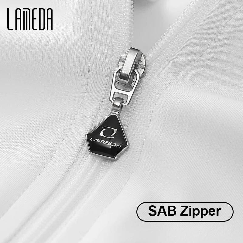 LAMEDA Men's Cycling Jersey Moisture Wicking Short Sleeve Full Zipper Bike Road Biking Shirts for Men MTB Jersey with 3 Pockets