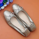2024 Spring\Autumn Genuine Leather Shoes Woman Flats Work Classi Fashion Bowknot Female Casual Ballet Ladies Shoes Plus Size 44