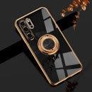 Luxuriöse, magnetische Silikonhülle mit Beschichtung für Huawei P30 P40 Pro P20 Mate 20 P30Pro Honor 20 Pro Weiche Hülle Ständer Ringhalter