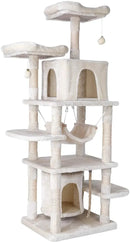 Cat Tree 170cm Tower Condo Furniture Scratch Post for Kittens Pet House Play for Indoor Cats, Plush Multi-Level Cat Condo