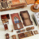 CUTEBEE Book Nook Kit Diy Bookend 3D Miniature House Sailing Memory Wooden Book Shelf Insert Model Light Building For Kid Gifts