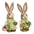 2Pcs Straw Easter Rabbits Decoration Foam Easter Bunny Ornament Statue Easter Party Crafts Photo Props Gift 25/35cm