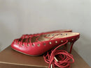 The Sorbonne | White Closed-Toe Kitten Heel Mule with Lace-Up Detail