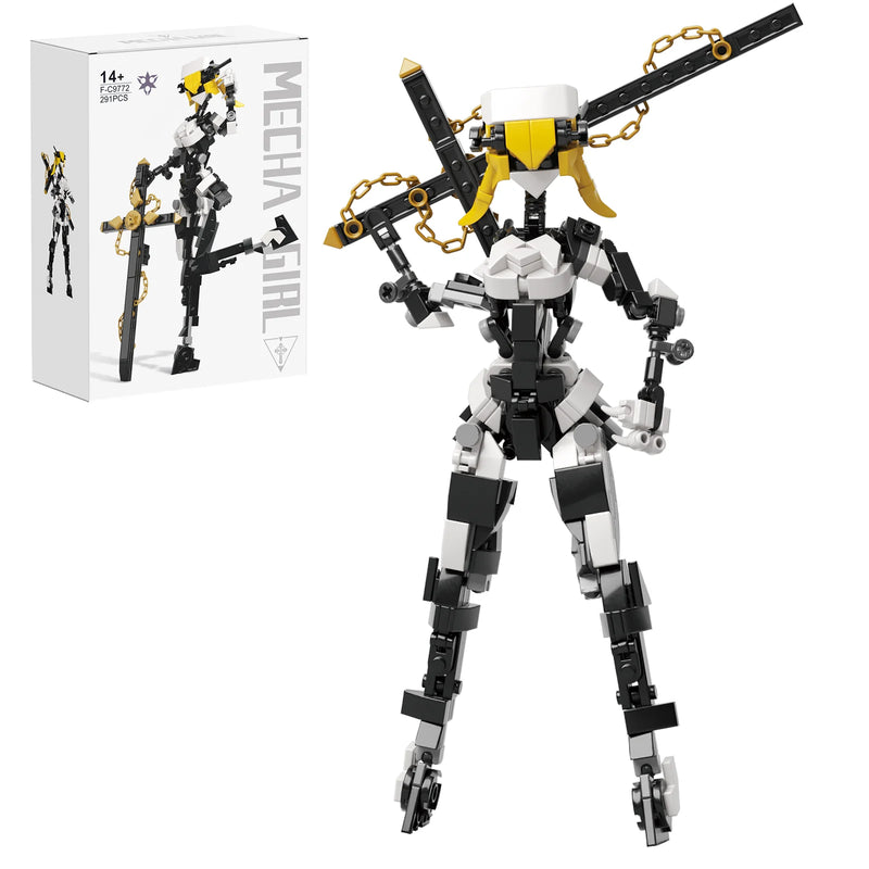 MOC Mobile Suit Girl Female Robot Robot Girl Building Block Set with Paper Manual Bunny Girl Mech Toys for Adults Collection