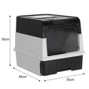 Cat Litter Box Hooded Cat Box Odor-Resistant Fully Enclosed Cat Toilet with Litter Scoop for Home Pets Supplies