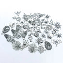 50pcs/SET Zinc Alloy Silvery Halloween Series Charms Pendants for DIY Necklace Bracelet Earrings Jewelry Making Handmade