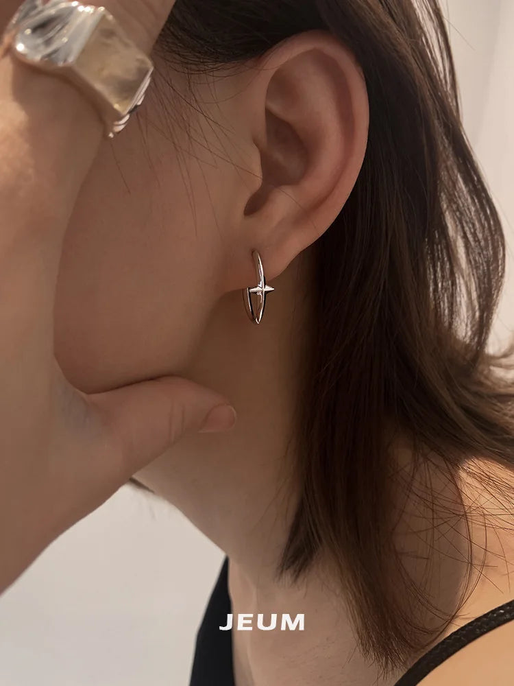 New 925 Sterling Silver Earrings Small Star Earrings Female Charm Jewelry Gift hoop earrings for women