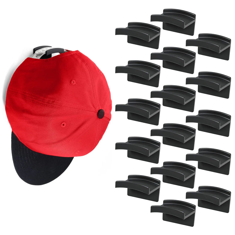 10pcs Adhesive Hat Rack Display Hooks for Wall Door Baseball Cap Holder Closet Storage Organizer Strong Cap Hanger