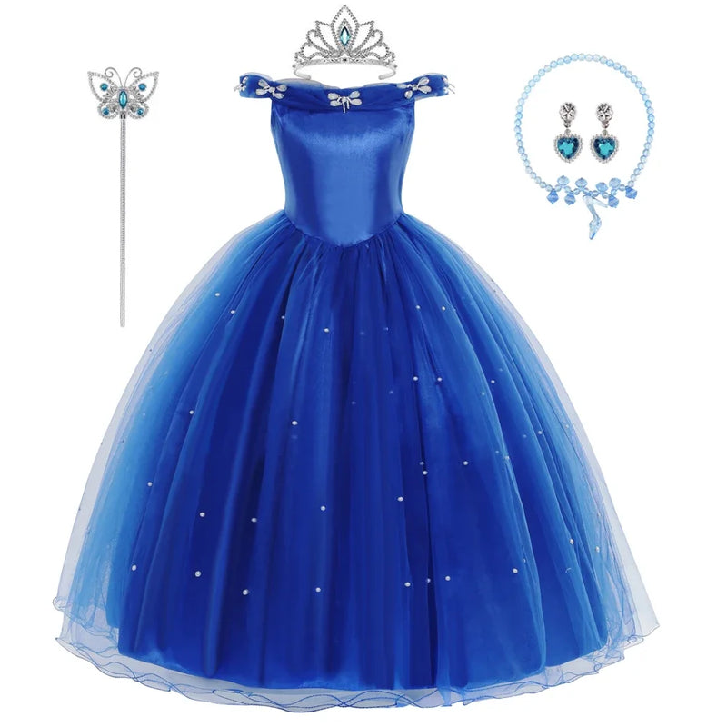 Girls Cinderella Dress Christmas Halloween Party Princess Costumes Kids Birthday Gown dresses