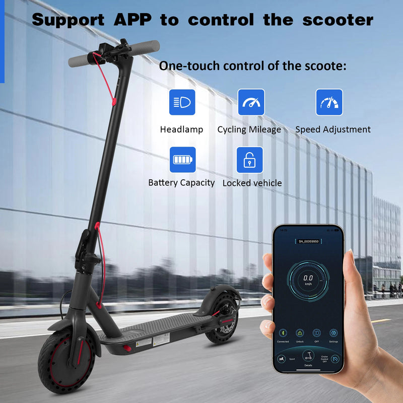 ES80/M365 X1 Electric Scooter 36V 10.5Ah 500W Motor 35KM Long Range 31KM/H 8.5Inch Solid Tires Foldable Smart APP EScooter