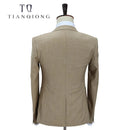 TIAN QIONG 100% Polyester Suits Men 2018 Slim Fit 3 Piece Business Wedding Suits Men Khaki Tuxedo Jacket Brand Mens Formal Suit
