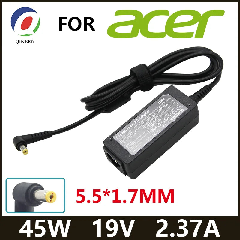 19V 2.37A 45W 5.5*1.7MM Laptop Adapter Charger For Acer Aspire 3 A314-31 A515-51-3509 E5-573-516D Series Notebook Power Supply