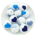 10pc/Lot  Valentines Day Silicone Beads Focal Heart Round Marking DIY Necklace Baby Pacifier Chain Beads For Making Jewelry