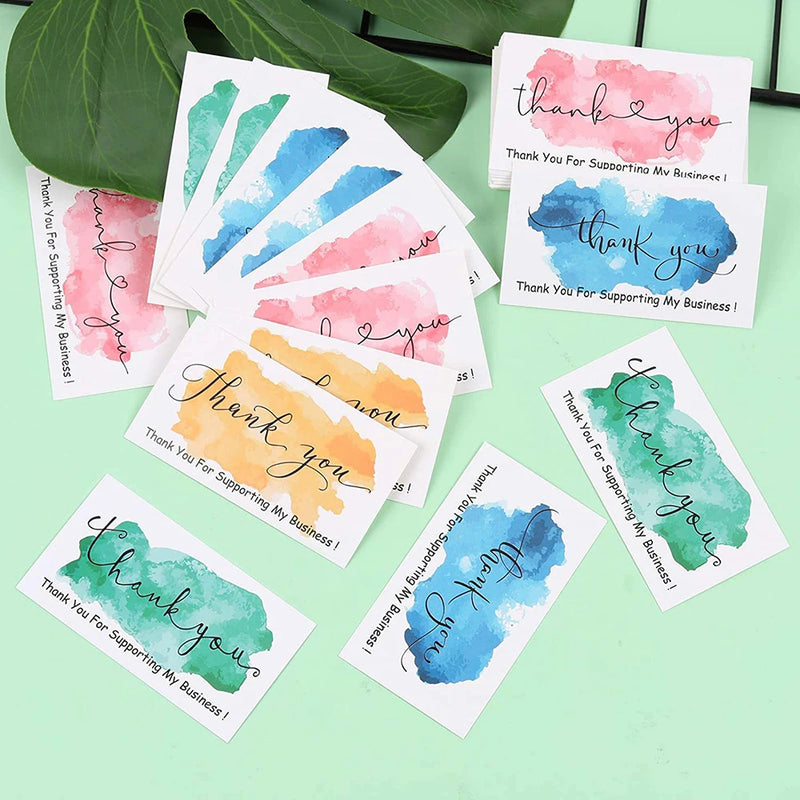 10-50Pcs/pack Thank You For Supporting My Small Business Cards Paper Gift Decoration Label Custom Write Your Goods Follow Card