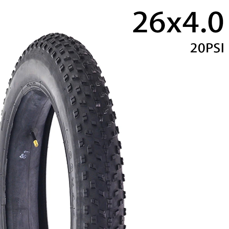 CHAOYANG 26x4.0 Fat Tire Anti-slip/Half Bald 26 Inch Beach Snowfield MTB Bicycle Asphalt Road Bike Tyre Tube Cycling Parts