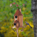 Vogelhaus-Gartenstecker aus Metall Vogelhaus mit Stange Vogelhäuser für draußen mit Stange zur Dekoration von Gärten und Höfen im Freien