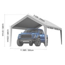 SucceBuy Carport Replacement Canopy Cover Garage Top Tent Shelter Tarp Heavy-Duty Waterproof & UV Protected with Ball Bungees