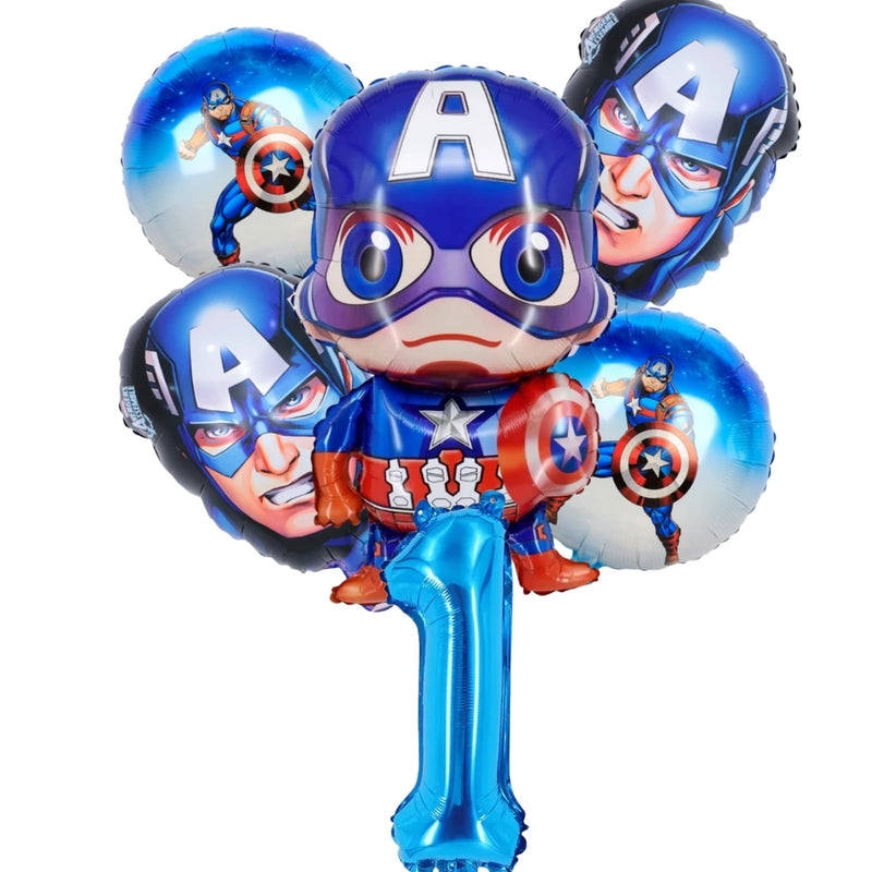 Cartoon Captain America Theme Disposable Tableware Set Birthday Party Dress up Balloon Decoration Baby Shower Background Cloak