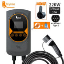 feyree EV Charging Station 32A Electric Vehicle Car Charger EVSE Wallbox Wallmount 7.6/11/22kW Type2 Cable IEC62196 APP Control