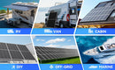 RVPOZWER 300W Solar Panel Monocrystalline 10BB N-Type 25% Efficiency for Off Grid Cabin Home Roof RV Trailer Boat Use