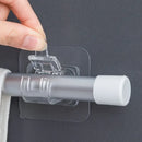 Set of 2/4/8 Self Adhesive Hooks Punch-free Curtain Rod Clip Hook Window Curtains Wall Hanging Holder Household Clamp Fixed Clip