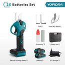 YOFIDRA 30MM Brushless Shearing Scissors 2 Gears Cordless Garden Fruit Tree Branch Pruning Power Tools For BL1850B 18V Battery
